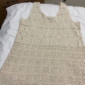 Beige netted tank